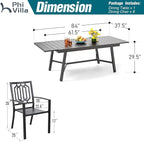 PHI VILLA 9 Pieces Outdoor Dining Set - Image 9