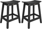 VINGLI 24 Inch Outdoor Bar Stools Set of 2, HDPE Weather Resistance Counter by VINGLI