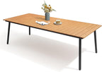 95" Patio Outdoor Dining Table for 8-10, Weather-Resistant Wood-Grain Top by VredHom