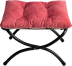 AbocoFur 15" Folding Footrest Stool, Accent Padded Sofa Foot Stool - Image 9
