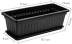 Fasmov 7 Pack 17 Inches Flower Window Box Plastic Vegetable Planters - Image 2