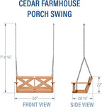 Backyard Discovery 55" Cedar Wood Farmhouse Outdoor Porch Swing Bench - Image 6