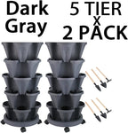 GameXcel Vertical Planter 5 Tier Stackable Planters Garden Planters Strawberry - Image 8