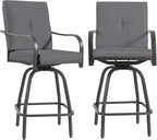 Outdoor Swivel Bar Stools Set of 2, Bar Height Patio Chairs - Image 9