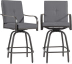 Outdoor Swivel Bar Stools Set of 2, Bar Height Patio Chairs - Image 3