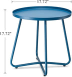 danpinera Outdoor Side Tables, Weather Resistant Steel Patio Side Table - Image 3
