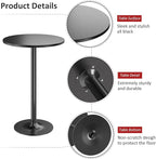 Furmax Bistro Pub Table 2 Pack Round Bar Height Cocktail Table Metal Base MDF - Image 6