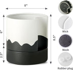 Nihow Self Watering Plant Pot: 8 Inch Ceramic Planter - Image 2