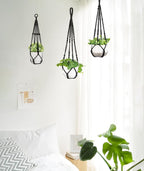 Mkono 3 Pack Macrame Plant Hangers Indoor Different Size Hanging Planter Basket - Image 2