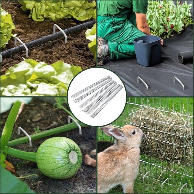 FEED GARDEN 12 Inch 100 Pack Galvanized Landscape Staples 11 Gauge Anti-Rust - Image 7