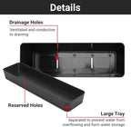 GREANER 6 Pack Herb Planters, 12x3.8 Inch Black Rectangle Window Boxes - Image 3
