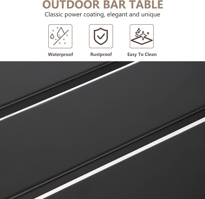 Outdoor Bar Table, Patio Counter Height Bar Table - Image 7