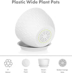 12/10/9 inch Large Plant Pots, 3 Pack Wide Flower Pots - Image 4