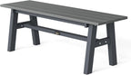 VINGLI 47” Outdoor Bench Garden Bench HDPE Porch Bench w/Metal Legs, Poly by VINGLI