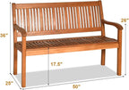 Tangkula Outdoor Wood Garden Bench, Curved Armrest, Large Wooden Loveseat Bench - Image 3