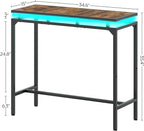 Bar Table with LED Lights, Counter Height Bar Height Table, Pub Gaming Table - Image 3