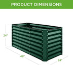 Best Choice Products 4x2x2ft Outdoor Metal Raised Garden Bed, Deep Root Box - Image 3