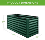Best Choice Products 4x2x2ft Outdoor Metal Raised Garden Bed, Deep Root Planter - Image 7