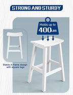 Weatherproof Bar Stools Set of 4, Saddle Seat, Bar Height Stools - Image 4