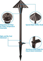 LEONLITE 3CCT Low Voltage Pathway Lights, LED Landscape Path Lights, - Image 4