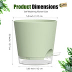 Plant Pots 5 Inch Self Watering Pots, 6 Pack Plastic Planters - Image 5