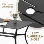 MELLCOM 7 Pieces Outdoor Dining Set, 6 Swivel Rocker Chairs - Image 6