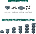 Strawberry Stackable Planters, Vertical Tower Garden, 6 Tiered Stacking Herb - Image 7