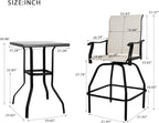 LEVELEVE Patio Bar Set 5pcs Swivel Bar Stools Outdoor Bistro Textilene - Image 3