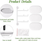 Window Rotating Plant Stand Shelf Indoor White Metal Floating Shelves 3-Tier - Image 4