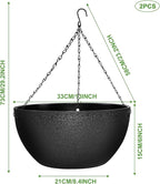 Enenes 13 Inch Large Hanging Planters 2 Pack, Plastic Plant Pots - Image 2
