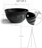 2 Pack Hanging Planters for Indoor Outdoor Plants, 10 Inch Hanging Planter - Image 4