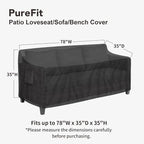 PureFit Outdoor Couch Cover Waterproof Patio Sofa Furniture Covers, 3-Seater - Image 2