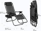Nazhura Set of 2 Relaxing Recliners Patio Chairs Adjustable Steel Mesh Zero - Image 3