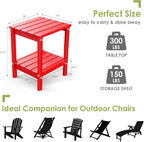 GREENVINES Adirondack-Outdoor-Side-Table | Set of 2 | 14 x 13 Inches | HDPE - Image 3