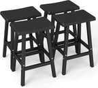 Bar Stools Outdoor Set of 4, Waterproof Modern Durable Resin Saddle Seat by MAIUSCOLI