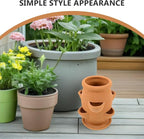 BESTonZON Terracotta Multi Pocket Succulent Plant Pot Lightweight Strawberry - Image 8