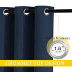 NICETOWN Blackout Navy Blue Bedroom Curtain 118 inches Long, Grommet Thermal - Image 3