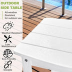 Y&M Outdoor Side Table, HIPS Adirondack Small Double Layer Table, Waterproof - Image 7