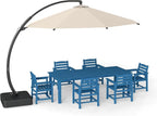 7-Piece Navy Blue Outdoor Dining Set - Image 9