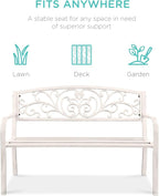 Best Choice Products Outdoor Bench Steel Garden Patio Porch Furniture - Image 3