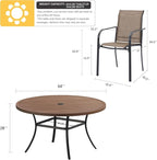 VICLLAX Patio Dining Set for 8, Outdoor Furniture Set Includes 53" Round Patio - Image 2