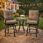 Kozyard Isabella Outdoor Swivel Bar Chairs, Counter Height Patio Bar Stools Set - Image 2