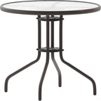Flash Furniture Bellamy 31.5'' Round Indoor/Outdoor Tempered Glass Metal Frame by FlashFurniture