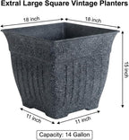 18'' Large Square Planter for Plants - Image 2