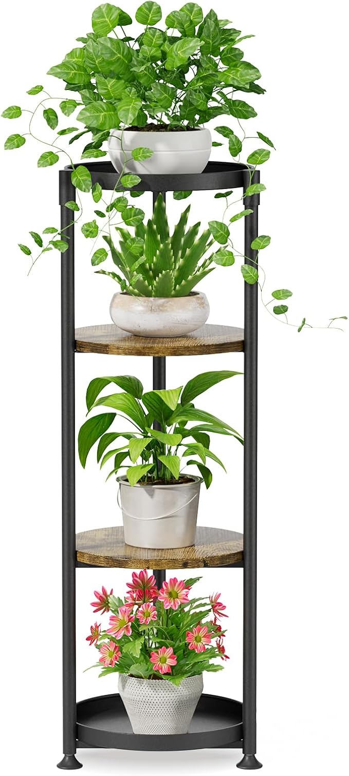 iDavosic.ly 4 Tier Corner Plant Stand Indoor, 45 Inch Tall Vertical Metal by iDavosicly