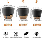 Self-Watering Plant Pots with Water Level Indicator, Drainage Holes & Saucers – - Image 2