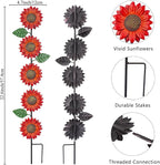 3 Pack Sunflowers Garden Stakes Decor, Metal Yard Art Decorative Garden Stakes - Image 3