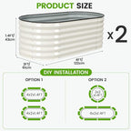Galvanized Raised Garden Bed Outdoor |17'' Tall Planter Box Outdoor - Image 2