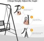 VINGLI Upgraded Metal Patio Porch Swing, 660 LBS Weight Capacity Steel Porch - Image 3