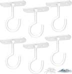 Ceiling Hooks 6Pack for Hanging Plants 2.5in White by QualityEfficiency